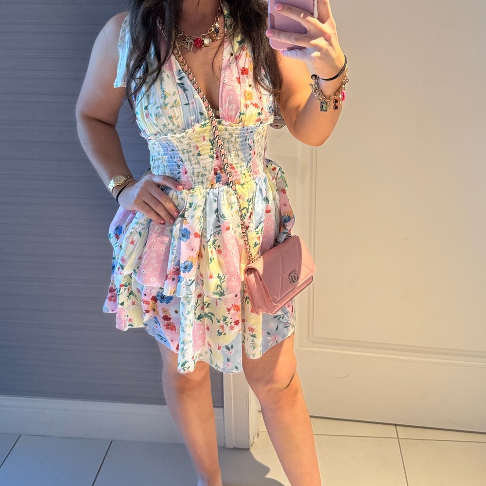 Women’s floral flower halter dress